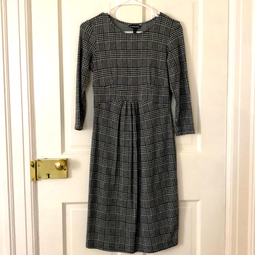Isabella Oliver Black and White Plaid Dress